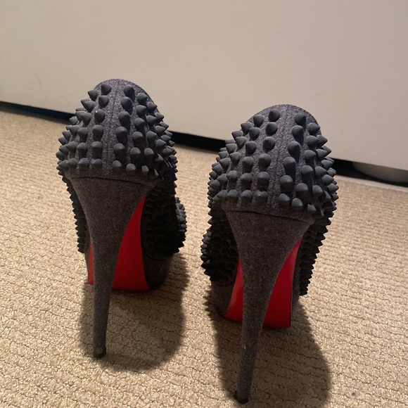 Christian Louboutin Lady Peep Flannel Heels size 36 1/2 - Picture 3 of 7